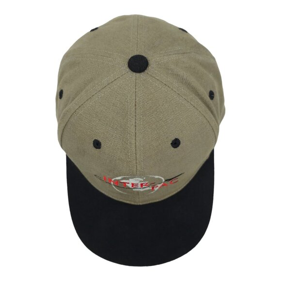 Inter Pac Embroidered Logo Tuck Strap Cap Trucker Baseball Hat Taupe Black - Picture 6 of 13